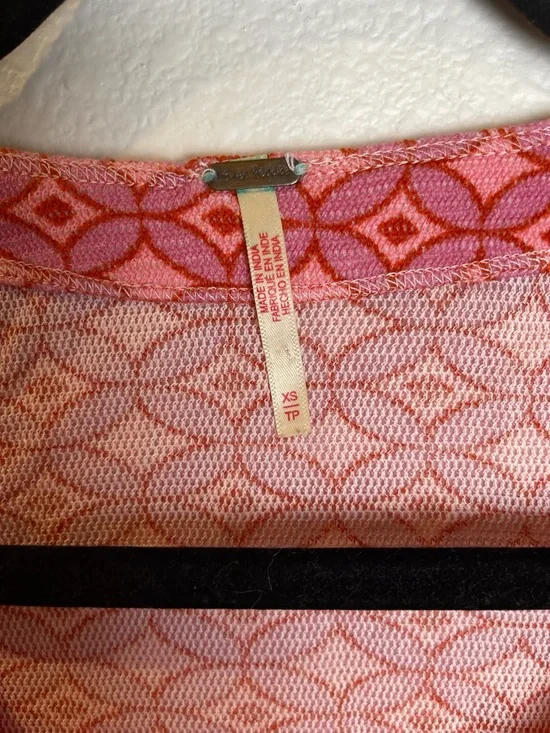 Free People Garner Long Sleeve Tee in Pink Combo Size XS - Picture 5 of 16